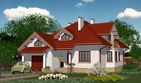Projekt domu APS 016 + P - parterowy z poddaszem dom o powierzchni 164,80 m², dach kopertowy, koszt budowy 472 000 zł - ujęcie frontu