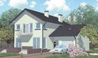 Projekt domu APS 072 + G - parterowy z poddaszem dom o powierzchni 131,40 m², dach dwuspadowy, koszt budowy 349 000 zł - ujęcie frontu