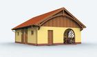 Projekt garażu G145 garaż dwustanowiskowy z pomieszczeniem gospodarczym i werandą - parterowy dom o powierzchni 69,33 m², dach dwuspadowy - ujęcie 4
