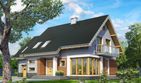 Projekt domu Bruno (1411) - parterowy z poddaszem dom o powierzchni 150,40 m², dach dwuspadowy, koszt budowy 410 000 zł - ujęcie frontu