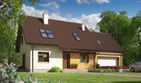 Projekt domu Marcin III G2 Mocca - parterowy z poddaszem dom o powierzchni 140,17 m², dach dwuspadowy - ujęcie 3