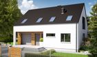Projekt domu E4 G1 (wersja A) multi-comfort - parterowy z poddaszem dom o powierzchni 134,42 m², dach dwuspadowy - ujęcie 3
