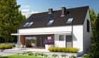 Projekt domu E4 G1 (wersja A) multi-comfort - parterowy z poddaszem dom o powierzchni 134,42 m², dach dwuspadowy - ujęcie 4