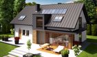 Projekt domu E6 G1 (wersja A) economic - parterowy z poddaszem dom o powierzchni 149,07 m², dach dwuspadowy - ujęcie 4