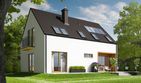 Projekt domu E2 (wersja A) economic - parterowy z poddaszem dom o powierzchni 101,16 m², dach dwuspadowy - ujęcie 4
