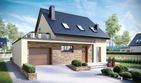 Projekt domu E14 III G1 Economic - parterowy z poddaszem dom o powierzchni 104,31 m², dach dwuspadowy, koszt budowy 289 216 zł - ujęcie frontu