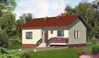 Projekt domu W-0109 - parterowy dom o powierzchni 75,50 m², dach dwuspadowy - ujęcie frontu