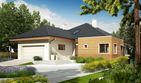 Projekt domu Margaret III G2 - parterowy dom o powierzchni 131,11 m², dach kopertowy, koszt budowy 451 000 zł - ujęcie frontu