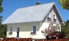Projekt domu L-37 Dom ustrońska - szkieletowy - parterowy z poddaszem dom o powierzchni 112,50 m², dach dwuspadowy - ujęcie 5