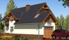 Projekt domu L-77 Dom grzybowa - szkieletowy - parterowy z poddaszem dom o powierzchni 125,30 m², dach wielospadowy - ujęcie 4