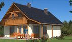 Projekt domu L-90 Dom irysowa - szkieletowy - parterowy z poddaszem dom o powierzchni 132,30 m², dach dwuspadowy - ujęcie 3