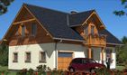 Projekt domu L-90 Dom irysowa - szkieletowy - parterowy z poddaszem dom o powierzchni 132,30 m², dach dwuspadowy - ujęcie 4