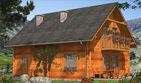 Projekt domu L-96 Dom cynamonowa - z bali - parterowy z poddaszem dom o powierzchni 112,30 m², dach dwuspadowy - ujęcie 5