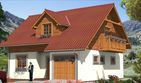 Projekt domu L-96 Dom cynamonowa - szkieletowy - parterowy z poddaszem dom o powierzchni 115,50 m², dach dwuspadowy - ujęcie 3