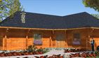 Projekt domu A-113 Dom olchowa - z bali - parterowy dom o powierzchni 99,80 m², dach czterospadowy - ujęcie 3