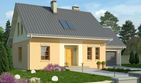 Projekt domu Madras - parterowy z poddaszem dom o powierzchni 116,20 m², dach dwuspadowy, koszt budowy 312 000 zł - ujęcie frontu