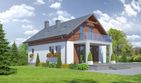 Projekt domu Działoszyce 3 - parterowy z poddaszem dom o powierzchni 111,50 m², dach dwuspadowy - ujęcie 2
