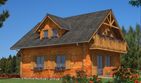 Projekt domu A-133 Dom jaśminowa - z bali - parterowy z poddaszem dom o powierzchni 104,30 m², dach dwuspadowy - ujęcie 2