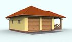 Projekt garażu G63 garaż dwustanowiskowy - parterowy dom o powierzchni 47,10 m², dach kopertowy - ujęcie 4