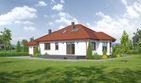 Projekt domu Zadębie małe 33x - parterowy dom o powierzchni 104,41 m², dach kopertowy - ujęcie 2
