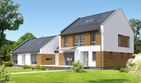Projekt domu Odense DCP322 - z pełnym piętrem dom o powierzchni 242,21 m², dach dwuspadowy, koszt budowy 604 300 zł - ujęcie frontu