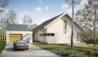 Projekt domu eko Typowy 14 - parterowy z poddaszem dom o powierzchni 118,44 m², dach dwuspadowy, koszt budowy 340 000 zł - ujęcie frontu