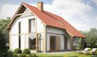 Projekt domu eko Typowy 24 - parterowy z poddaszem dom o powierzchni 146,15 m², dach dwuspadowy, koszt budowy 381 000 zł - ujęcie frontu