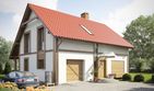 Projekt domu eko Typowy 24 - parterowy z poddaszem dom o powierzchni 146,15 m², dach dwuspadowy - ujęcie 2