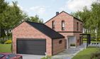Projekt domu House x12 - parterowy z poddaszem dom o powierzchni 122,66 m², dach dwuspadowy - ujęcie frontu