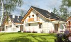 Projekt domu Nowinka z garażem i wiatą bliźniak [A1-BL1] - parterowy z poddaszem dom o powierzchni 201,60 m², dach dwuspadowy - ujęcie 2