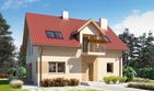 Projekt domu Eco 05 - parterowy z poddaszem dom o powierzchni 121,08 m², dach dwuspadowy, koszt budowy 314 000 zł - ujęcie frontu