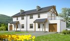 Projekt domu Glasgow II LMBL43 - z pełnym piętrem dom o powierzchni 89,17 m², dach dwuspadowy, koszt budowy 222 800 zł - ujęcie frontu