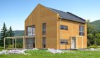 Projekt domu Koge II DCP402a - z pełnym piętrem dom o powierzchni 137,52 m², dach dwuspadowy, koszt budowy 355 000 zł - ujęcie frontu