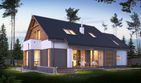 Projekt domu E-196 - parterowy z poddaszem dom o powierzchni 171,80 m², dach dwuspadowy - ujęcie 2