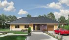 Projekt domu Tymoteusz (1587) - parterowy dom o powierzchni 142,50 m², dach czterospadowy, koszt budowy 430 000 zł - ujęcie frontu