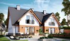 Projekt domu Sambor G1 (bliźniak) - parterowy z poddaszem dom o powierzchni 111,49 m², dach dwuspadowy - ujęcie 2