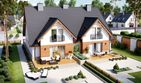 Projekt domu Sambor G1 (bliźniak) - parterowy z poddaszem dom o powierzchni 111,49 m², dach dwuspadowy - ujęcie 3