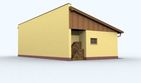 Projekt budynku gospodarczego G88 budynek gospodarczy - parterowy dom o powierzchni 44,42 m², dach jednospadowy - ujęcie 4