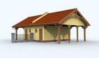 Projekt budynku gospodarczego G89 budynek gospodarczy - parterowy dom o powierzchni 36,10 m², dach dwuspadowy - ujęcie 3