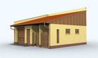 Projekt budynku gospodarczego G117 budynek gospodarczy - parterowy dom o powierzchni 48,88 m², dach jednospadowy - ujęcie 3