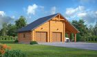 Projekt garażu GD 2w - parterowy dom o powierzchni 52 m², dach dwuspadowy - ujęcie frontu