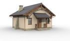 Projekt domu letniskowego La Lora szkielet drewniany dom letniskowy - parterowy dom o powierzchni 52,50 m², dach dwuspadowy - ujęcie 2
