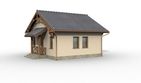 Projekt domu letniskowego La Lora szkielet drewniany dom letniskowy - parterowy dom o powierzchni 52,50 m², dach dwuspadowy - ujęcie 3