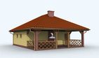 Projekt budynku gospodarczego G122 budynek gospodarczy - parterowy dom o powierzchni 73,85 m², dach kopertowy - ujęcie 3