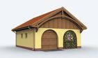 Projekt garażu G141 - parterowy dom o powierzchni 46,39 m², dach dwuspadowy, koszt budowy 45 129 zł - ujęcie frontu