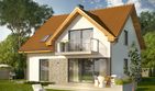 Projekt domu Riva - parterowy z poddaszem dom o powierzchni 144,90 m², dach dwuspadowy, koszt budowy 253 865 zł - ujęcie frontu