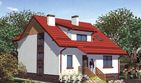 Projekt domu APS 007 - parterowy z poddaszem dom o powierzchni 135,90 m², dach czterospadowy, koszt budowy 368 000 zł - ujęcie frontu