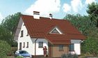 Projekt domu APS 012 - parterowy z poddaszem dom o powierzchni 148,90 m², dach dwuspadowy, koszt budowy 381 000 zł - ujęcie frontu