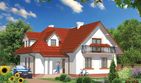 Projekt domu APS 020 - parterowy z poddaszem dom o powierzchni 194,10 m², dach czterospadowy, koszt budowy 494 000 zł - ujęcie frontu