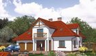 Projekt domu APS 042 - parterowy z poddaszem dom o powierzchni 167 m², dach kopertowy, koszt budowy 464 000 zł - ujęcie frontu